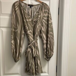 Banana Republic Silk Zebra Print Mini Dress